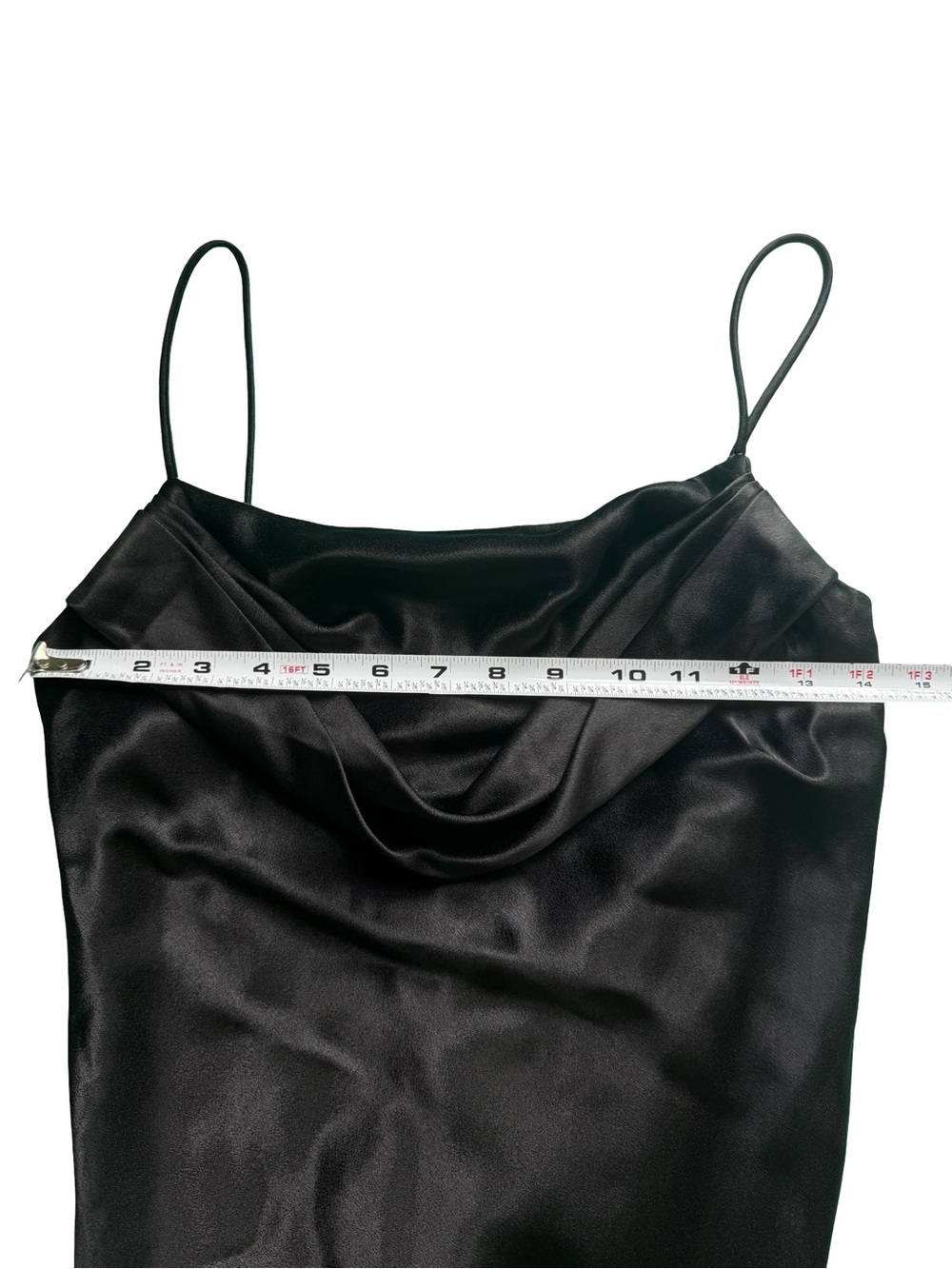 Jump Vintage Black Satin Cowl Neck Maxi Slip Dress Size 3/4 Y2K 90s Formal - Picture 7 of 13